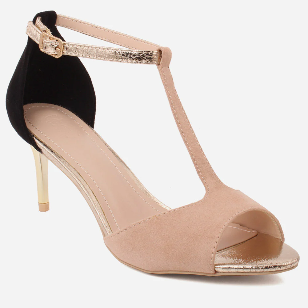 Women "ORLA" Two Tone Peep Toe Sandals