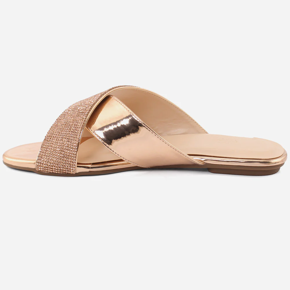 Women "PRISCILLA" Cross Band Slip On Slippers - Image 3