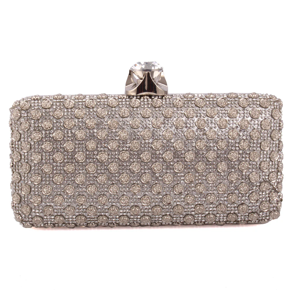 Women ‘Rango’ Crystals Decorated Bridal Clutch Bag - Image 2