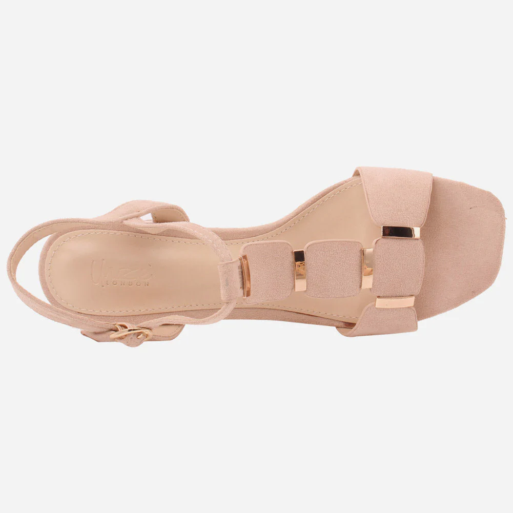 Women "ROSE" Block T-Strap Buckle Closure Slip On Block Heel Sandals - Image 4