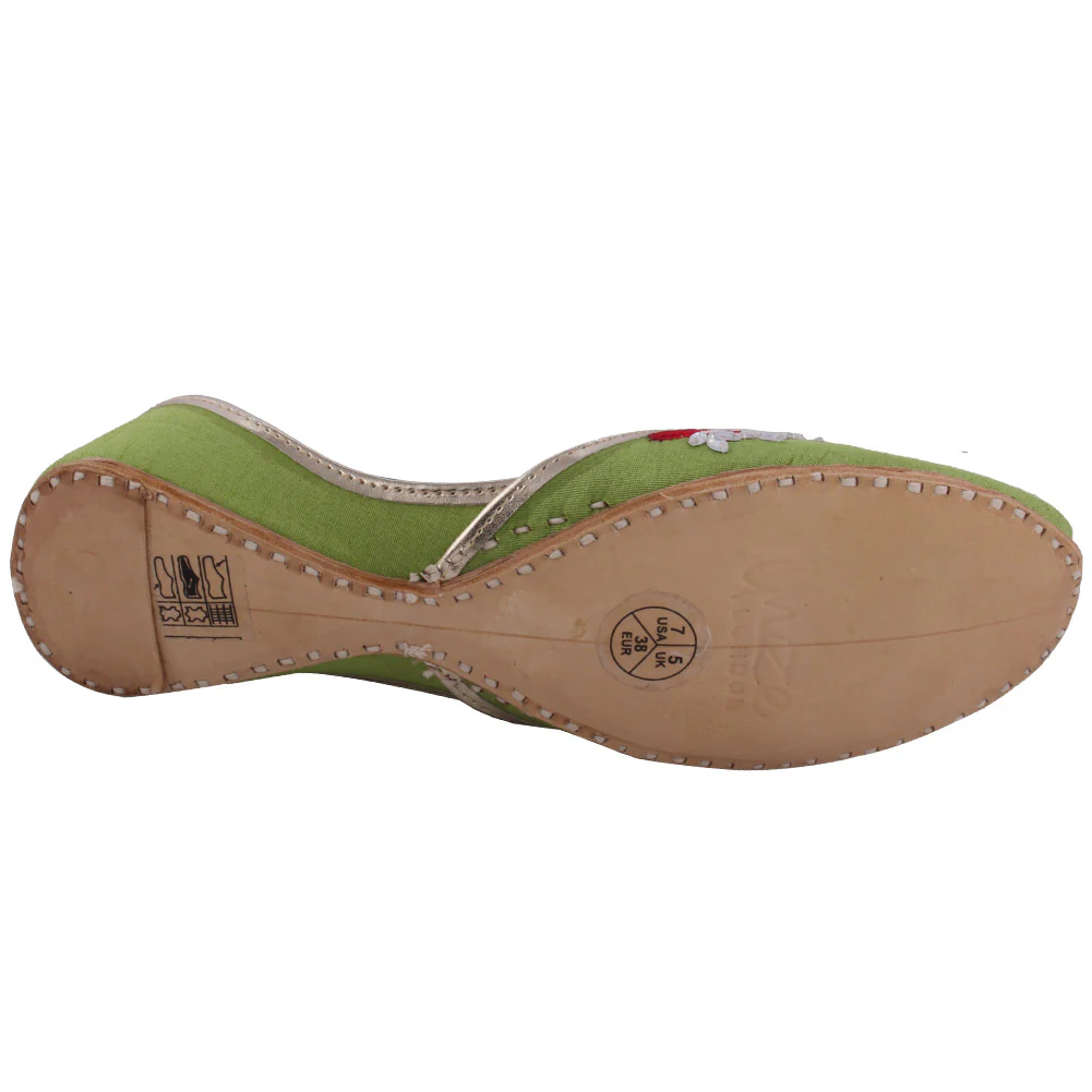 Women’s ‘Calcite’ Embroidered Indian Khussa Slippers - Image 5