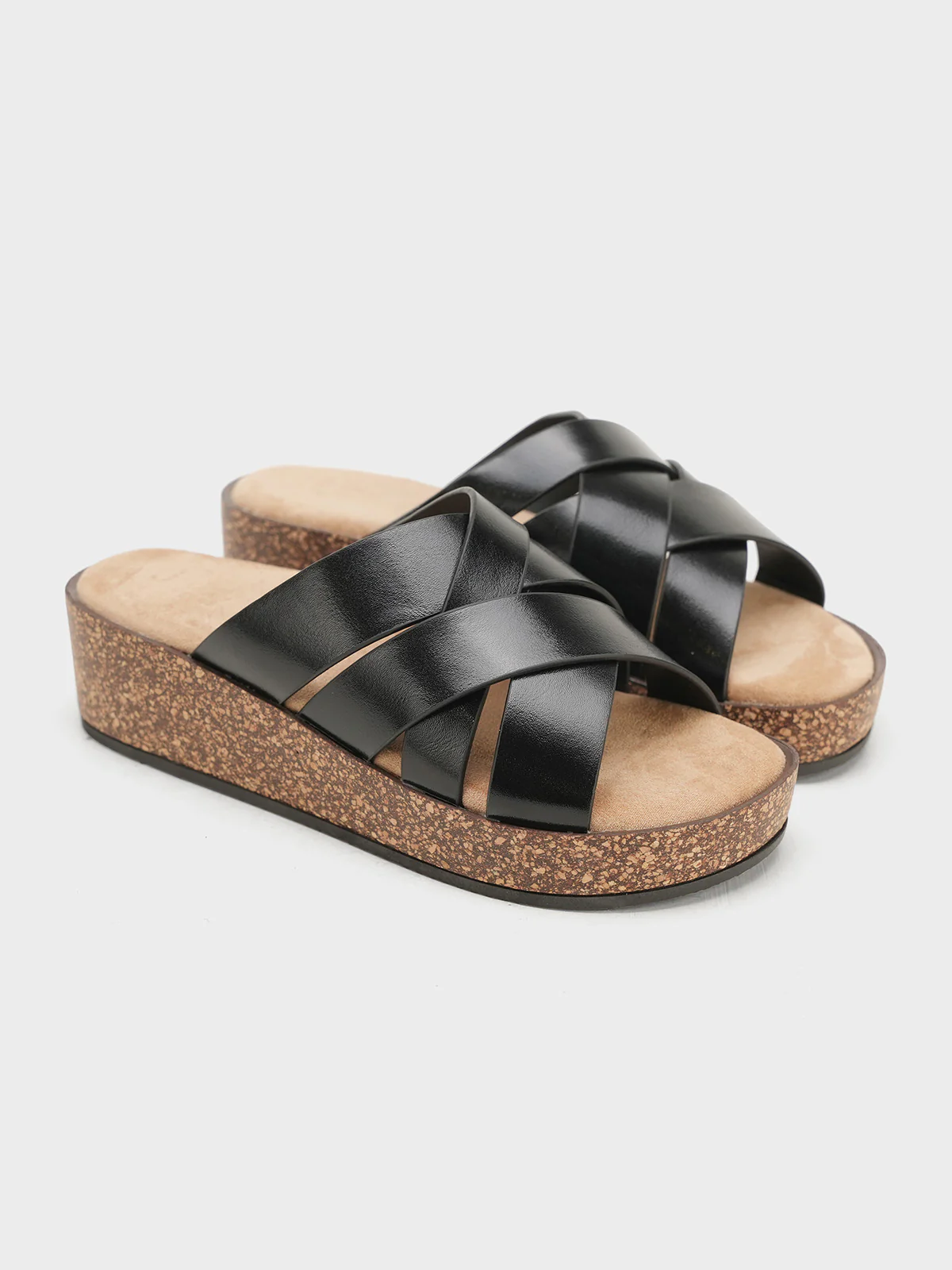 Women "SANTIA" Cross Strap Wedge Slippers - Image 3