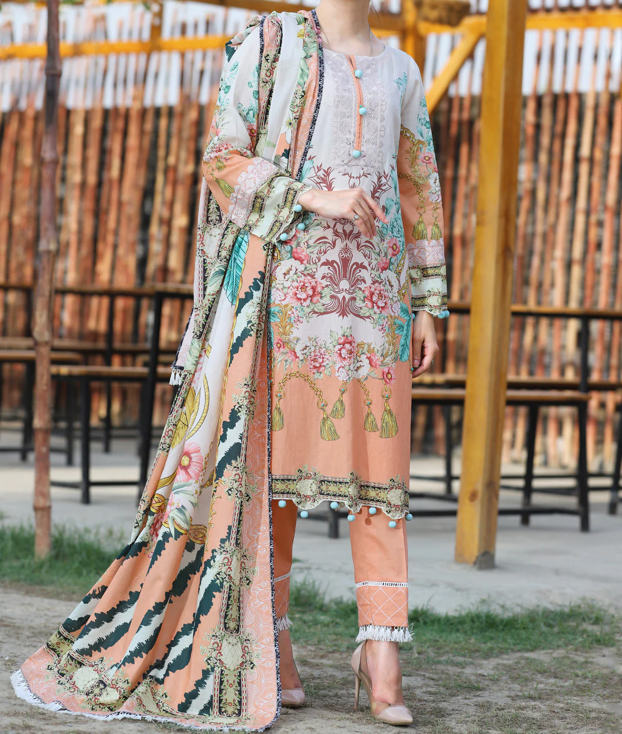 Women "SARYE" Lawn Embroidered Unstitched Summer Suit