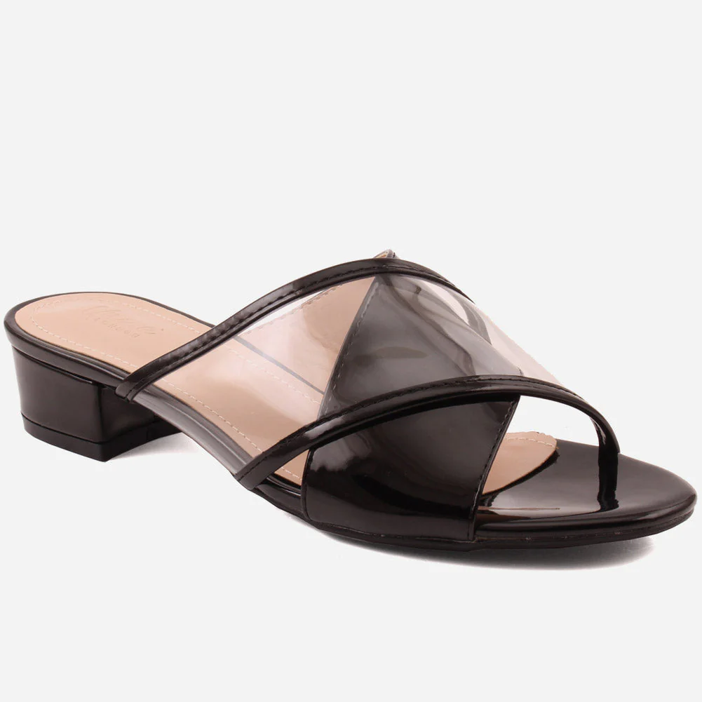 Women "THEA" Mid Block Heel Slippers