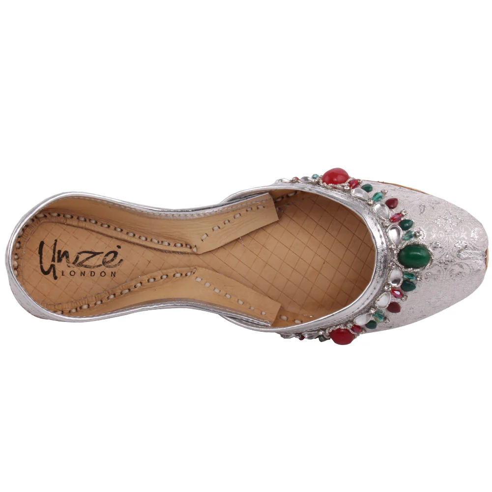 Women ‘Topaz’ Embellished Khussa Slippers - Image 4