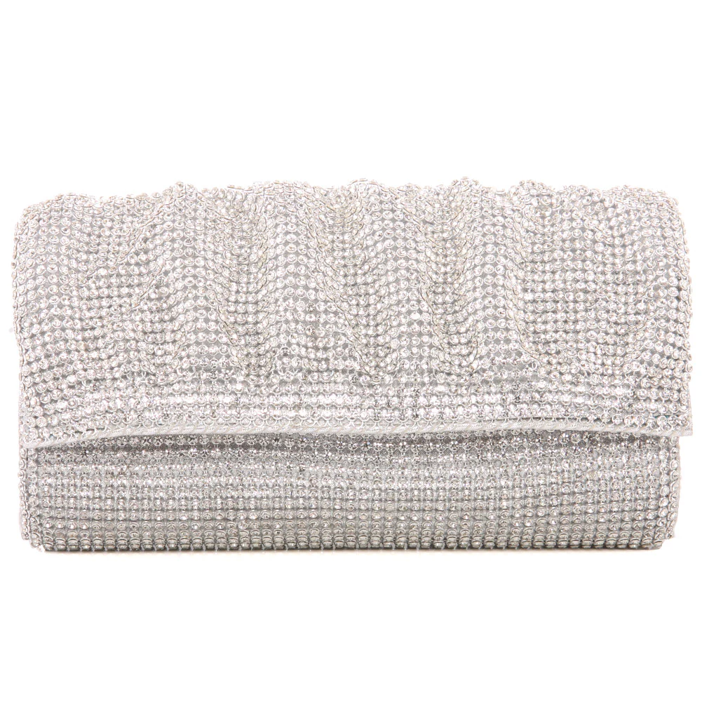 Women ‘Versac’ Rhinestone Decorated Bridal Clutch - Image 3