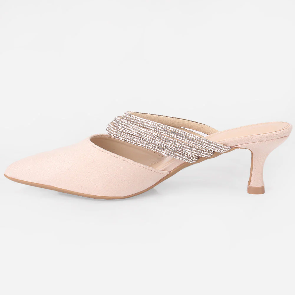 Women "VINCE" Diamante Slip On Sandals - Image 3