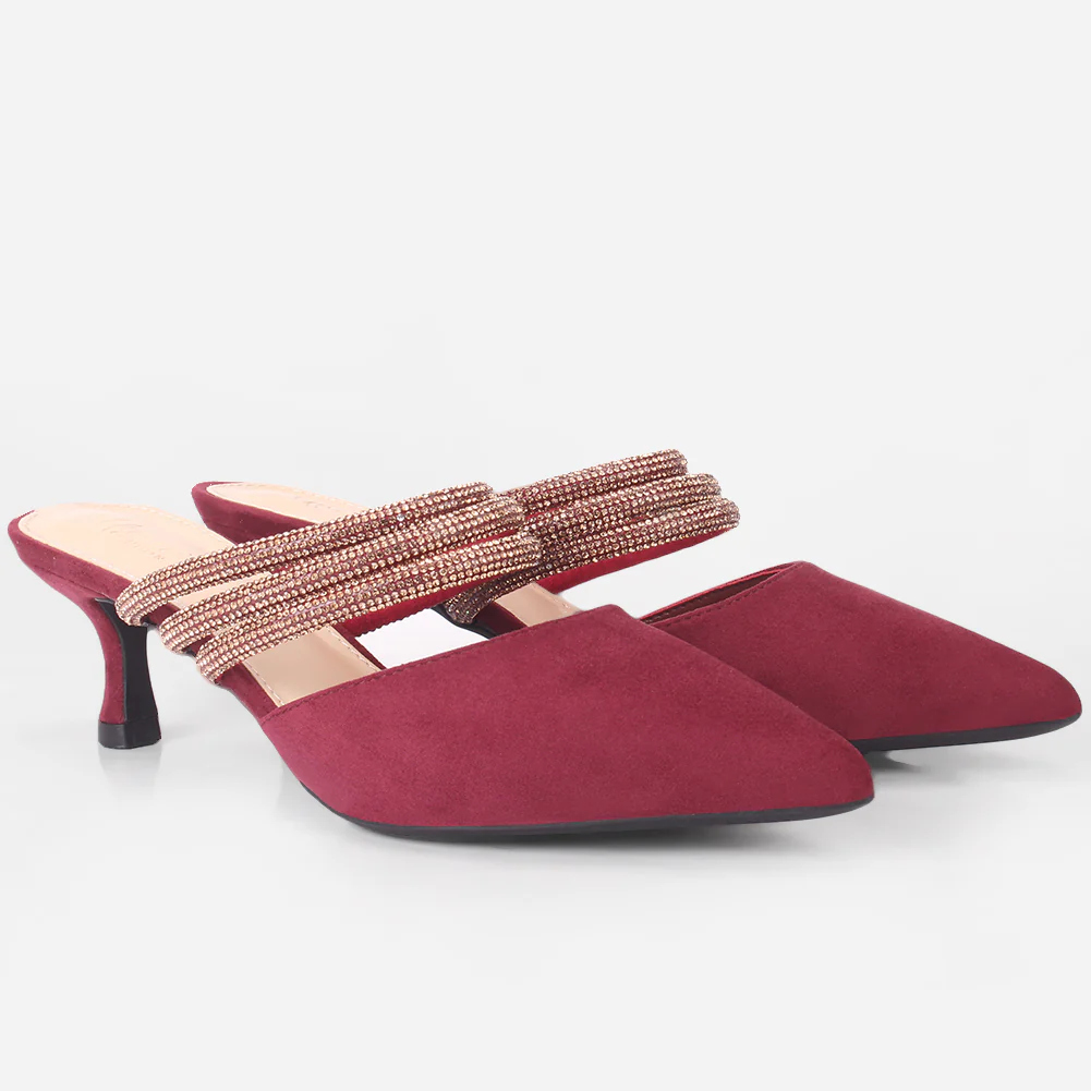 Women "VINCE" Diamante Slip On Sandals - Image 2