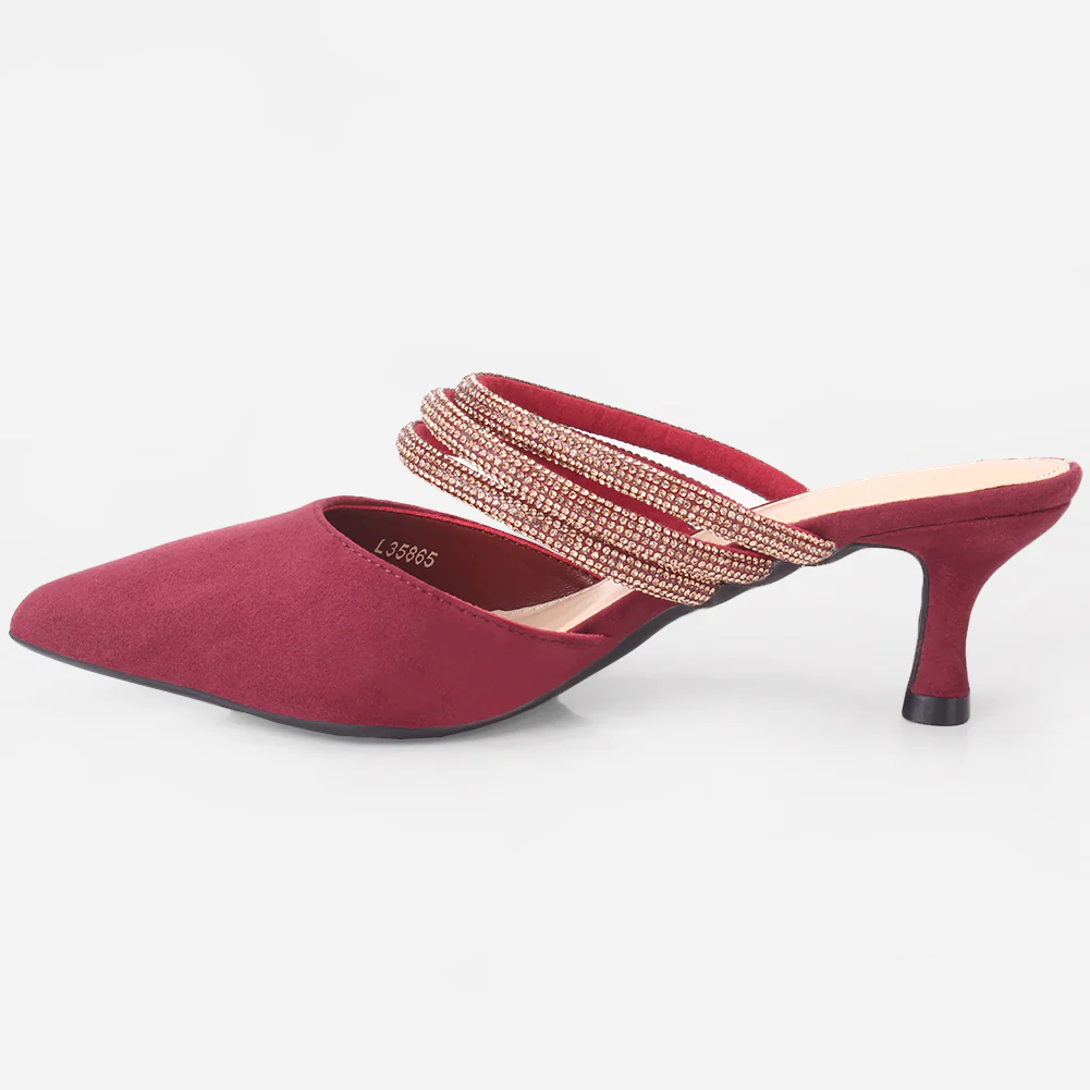 Women "VINCE" Diamante Slip On Sandals - Image 3