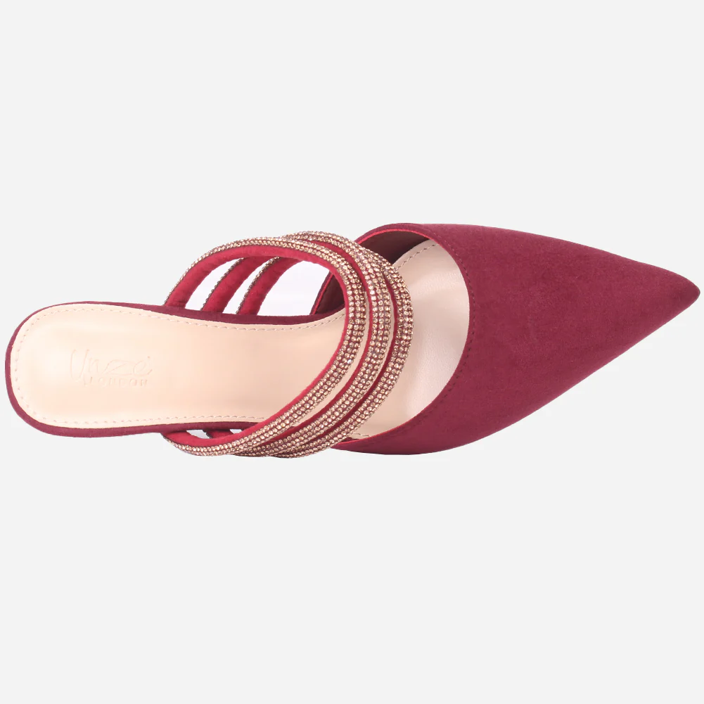 Women "VINCE" Diamante Slip On Sandals - Image 4