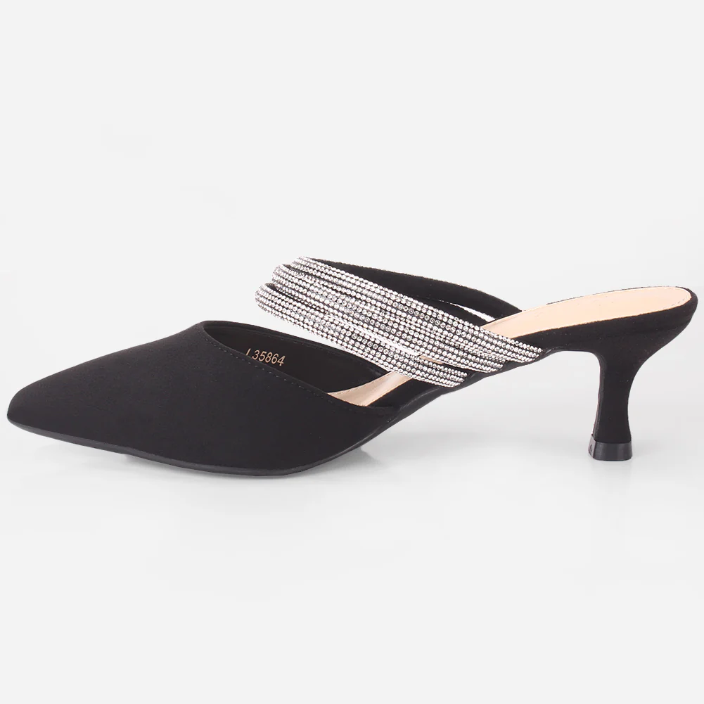 Women "VINCE" Diamante Slip On Sandals - Image 3