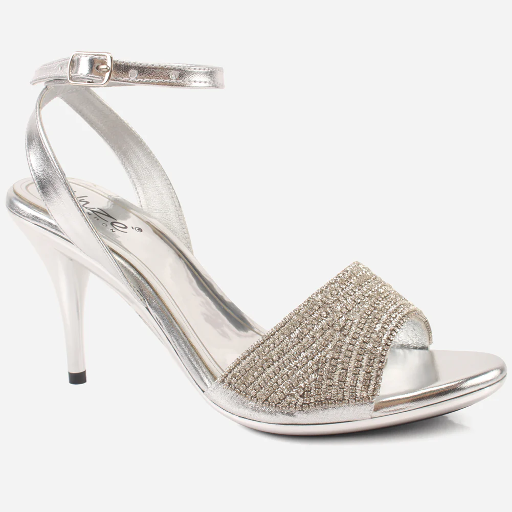 Women's "ALEXA" Rhinestones Decorated Stiletto Sandals