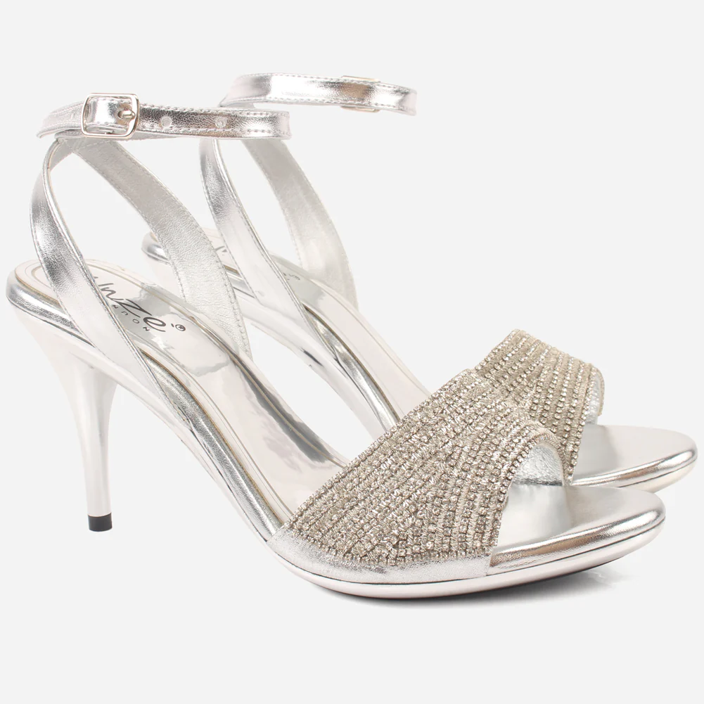 Women's "ALEXA" Rhinestones Decorated Stiletto Sandals - Image 2