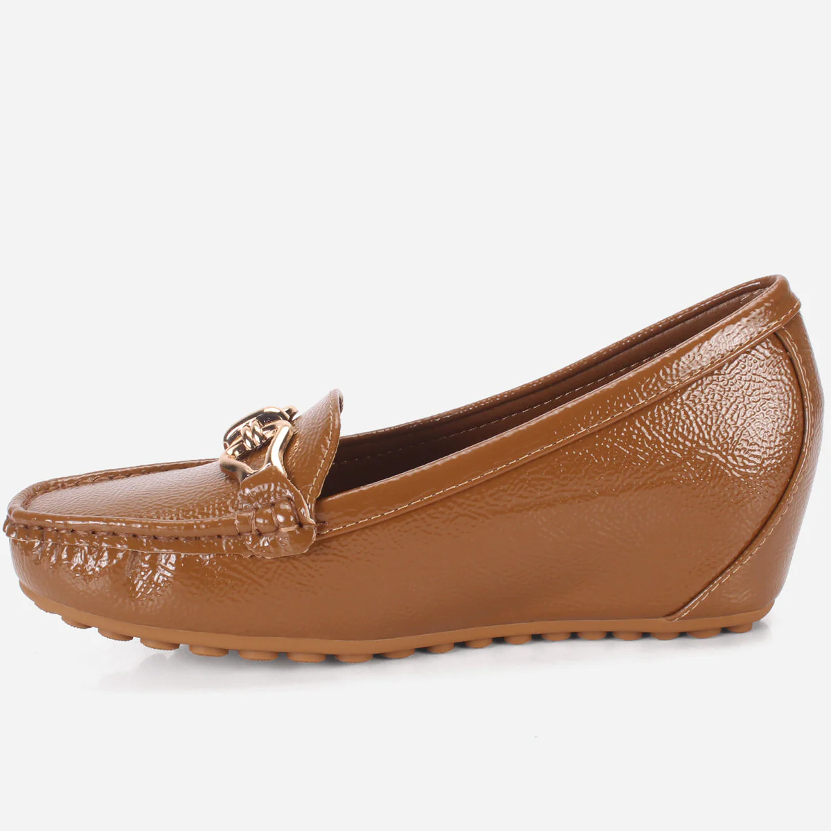 Womens "ALORA" High Wedge Comfy Moccasins - Image 3