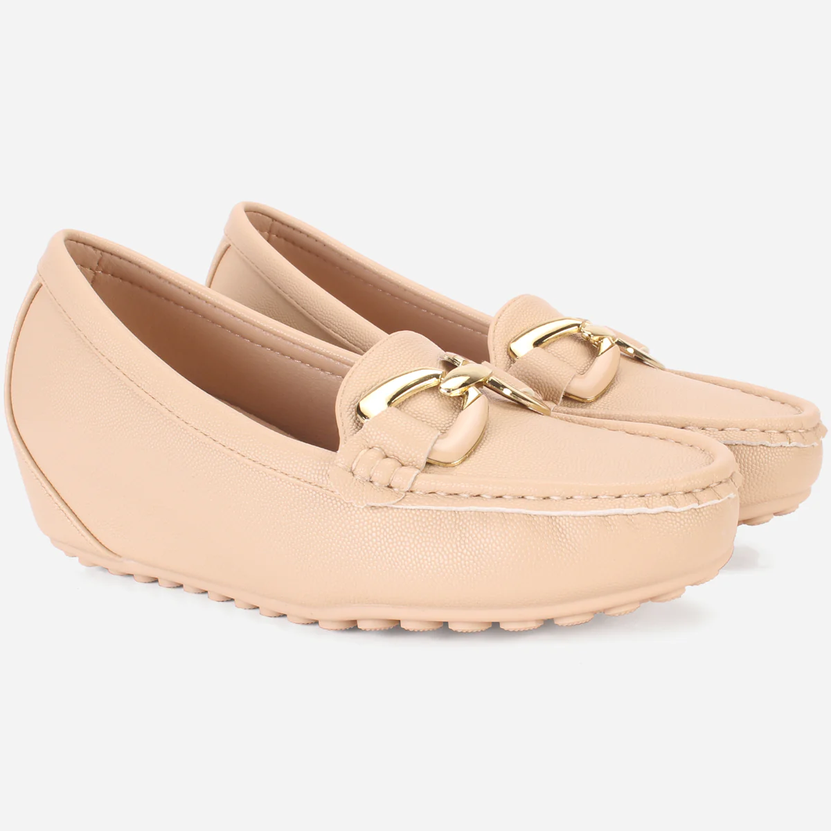 Womens "AMIYA" High Wedge Comfy Moccasins - Image 2