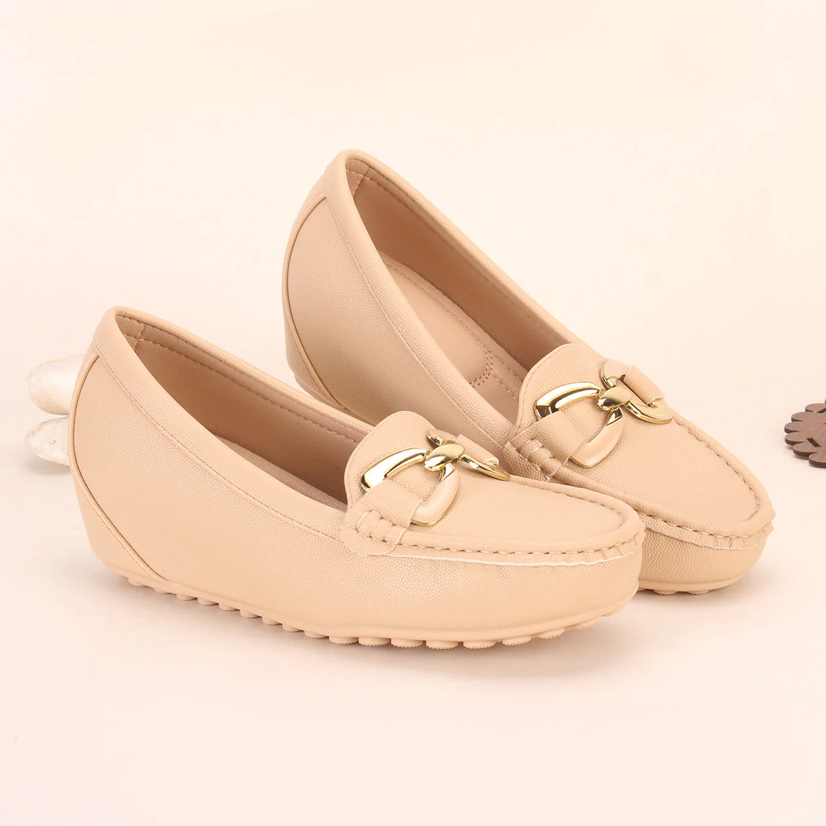 Womens "AMIYA" High Wedge Comfy Moccasins - Image 6