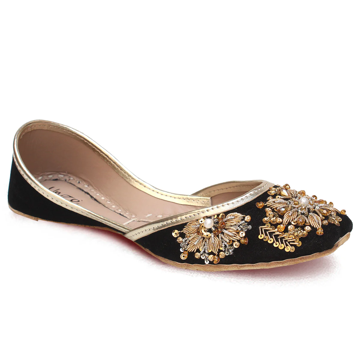 Women's "AMROSE" Embroidered Leather Khussa