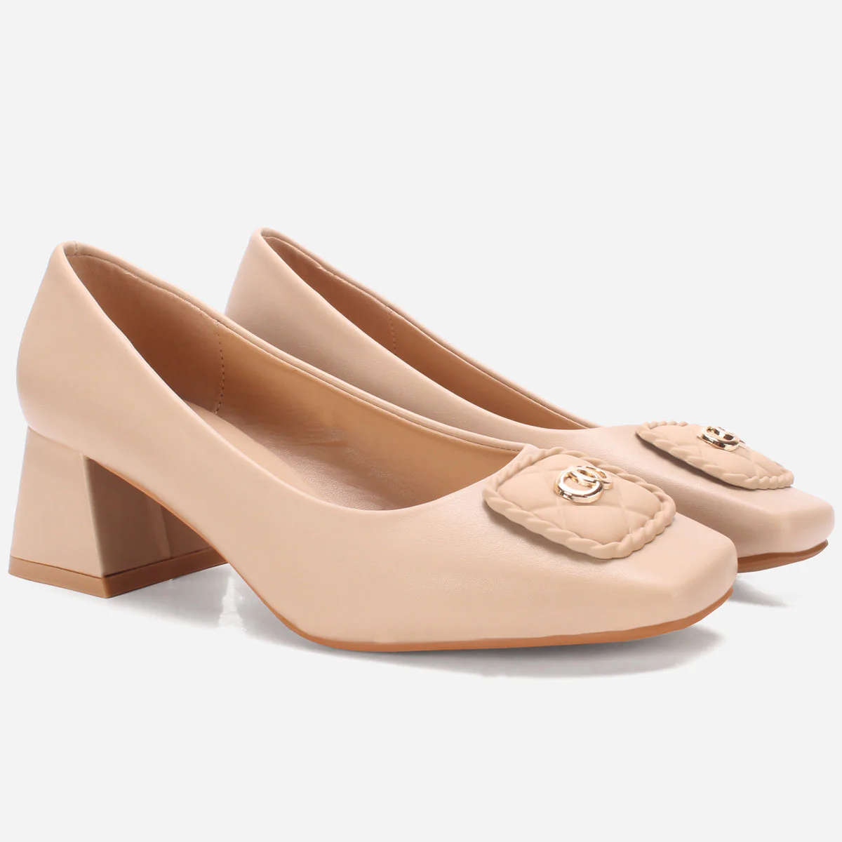 Women's "ARNA" Square Toe Block Heel Courts - Image 2