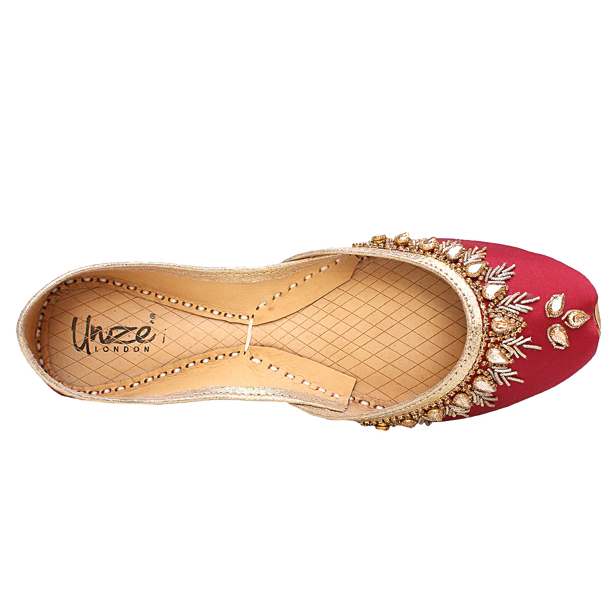 Womens "AYESU" Embellished Flat Khussa Pumps - Image 4