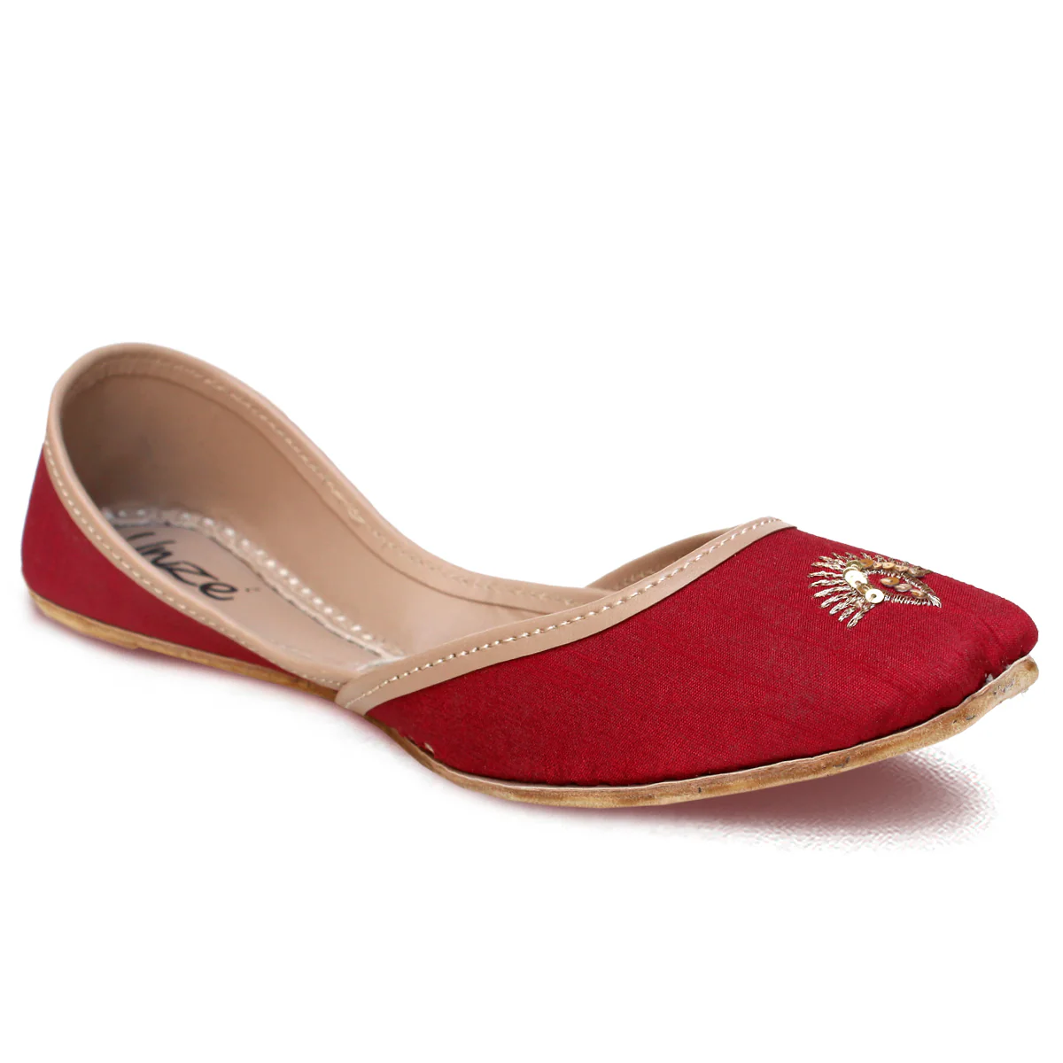 Womens "BAANU" Decorated Flat Khussa Pumps