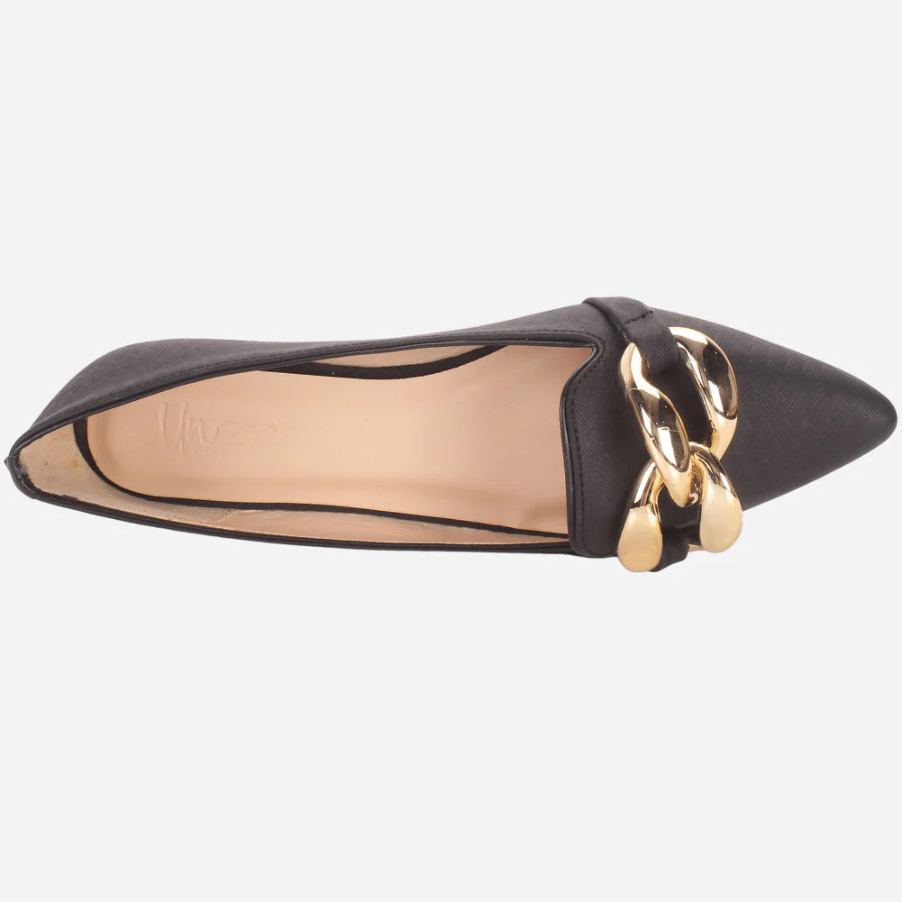 Women's "BATTY" Pointed Toe Decorated Flat Pumps - Image 4