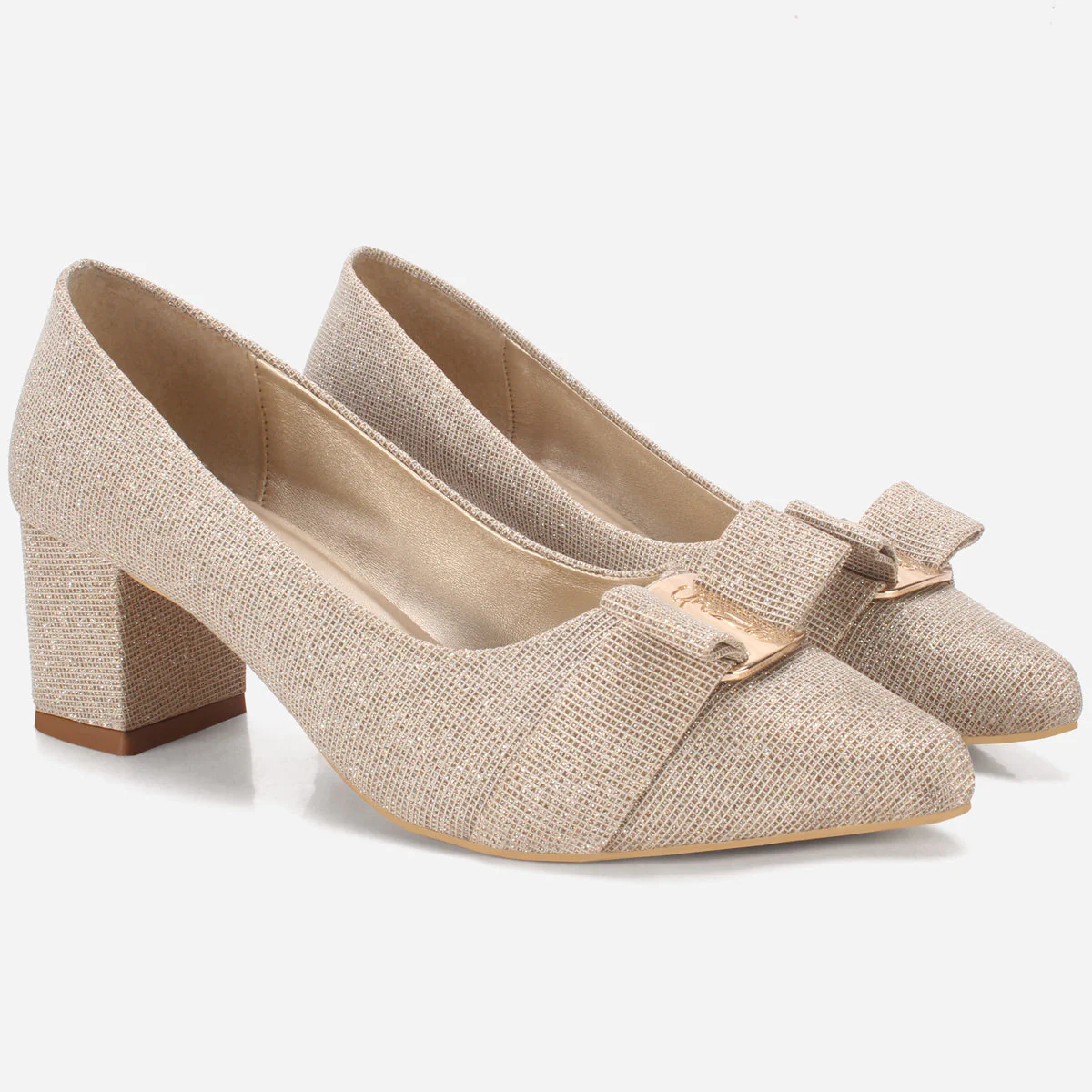 Womens "CALLIAS" Block Heeled Slip On Courts - Image 2