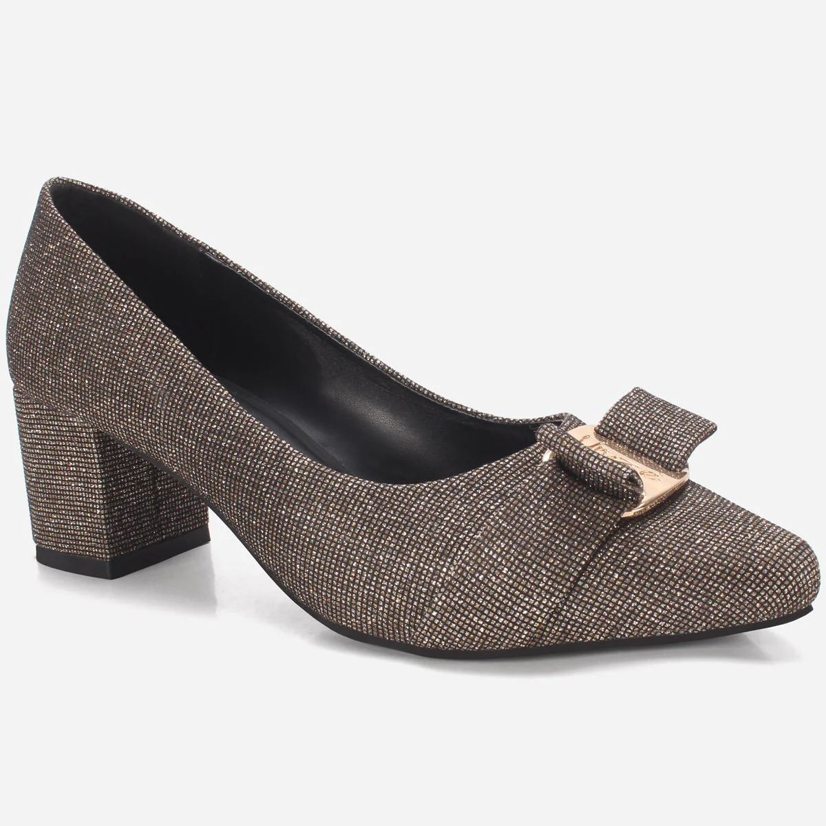 Womens "CALLIAS" Block Heeled Slip On Courts