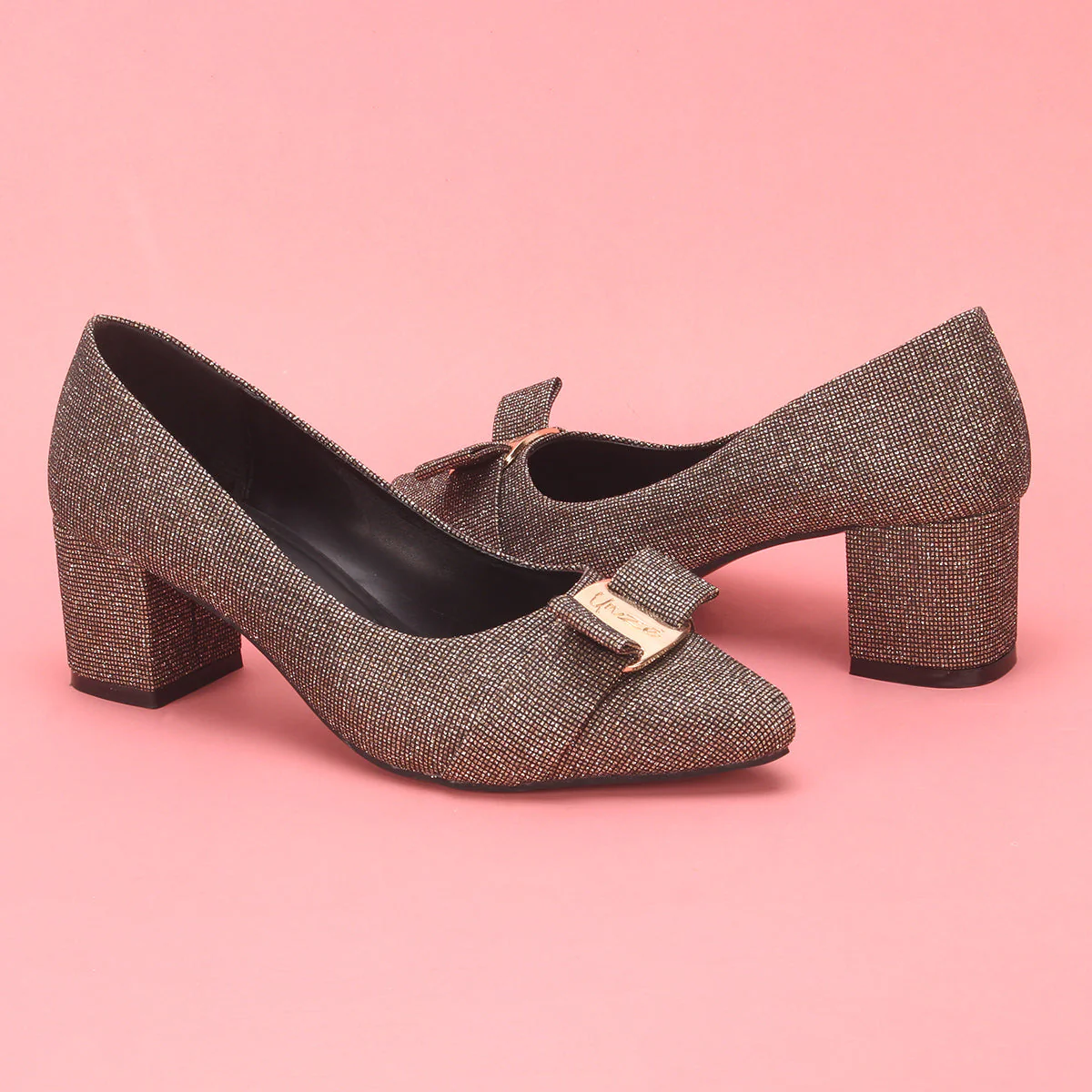 Womens "CALLIAS" Block Heeled Slip On Courts - Image 6