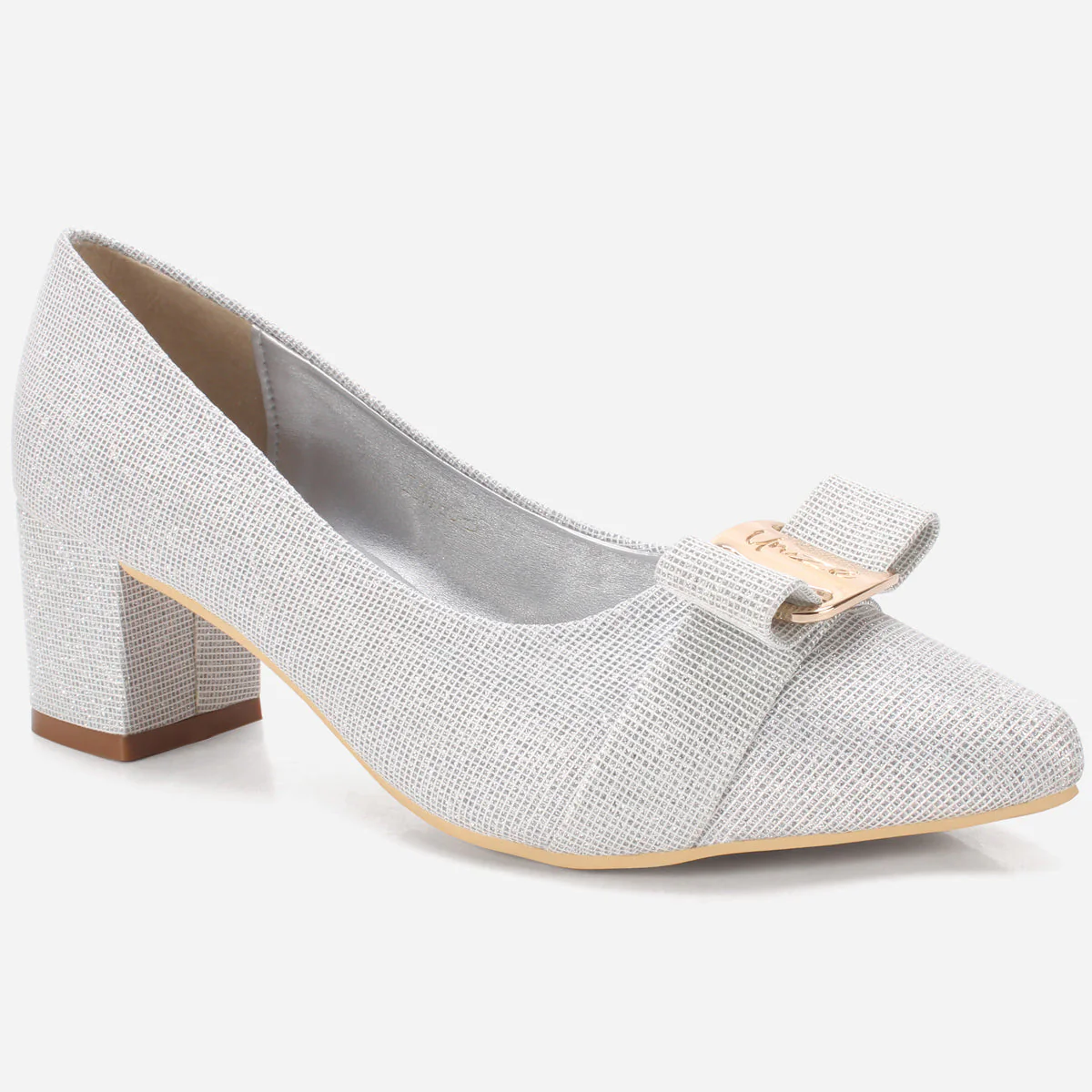 Womens "CALLIAS" Block Heeled Slip On Courts