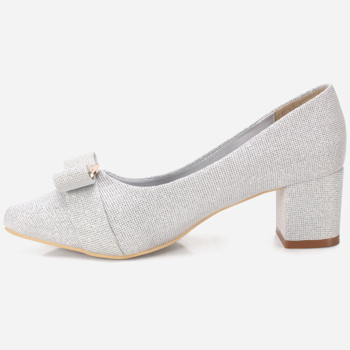 Womens "CALLIAS" Block Heeled Slip On Courts - Image 3