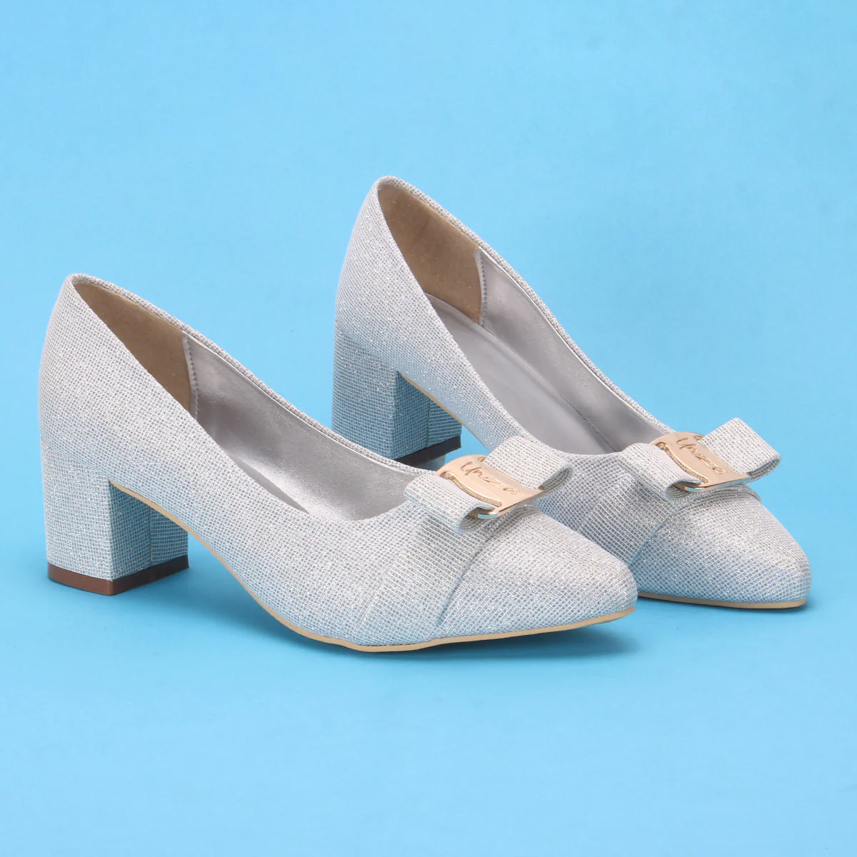Womens "CALLIAS" Block Heeled Slip On Courts - Image 6