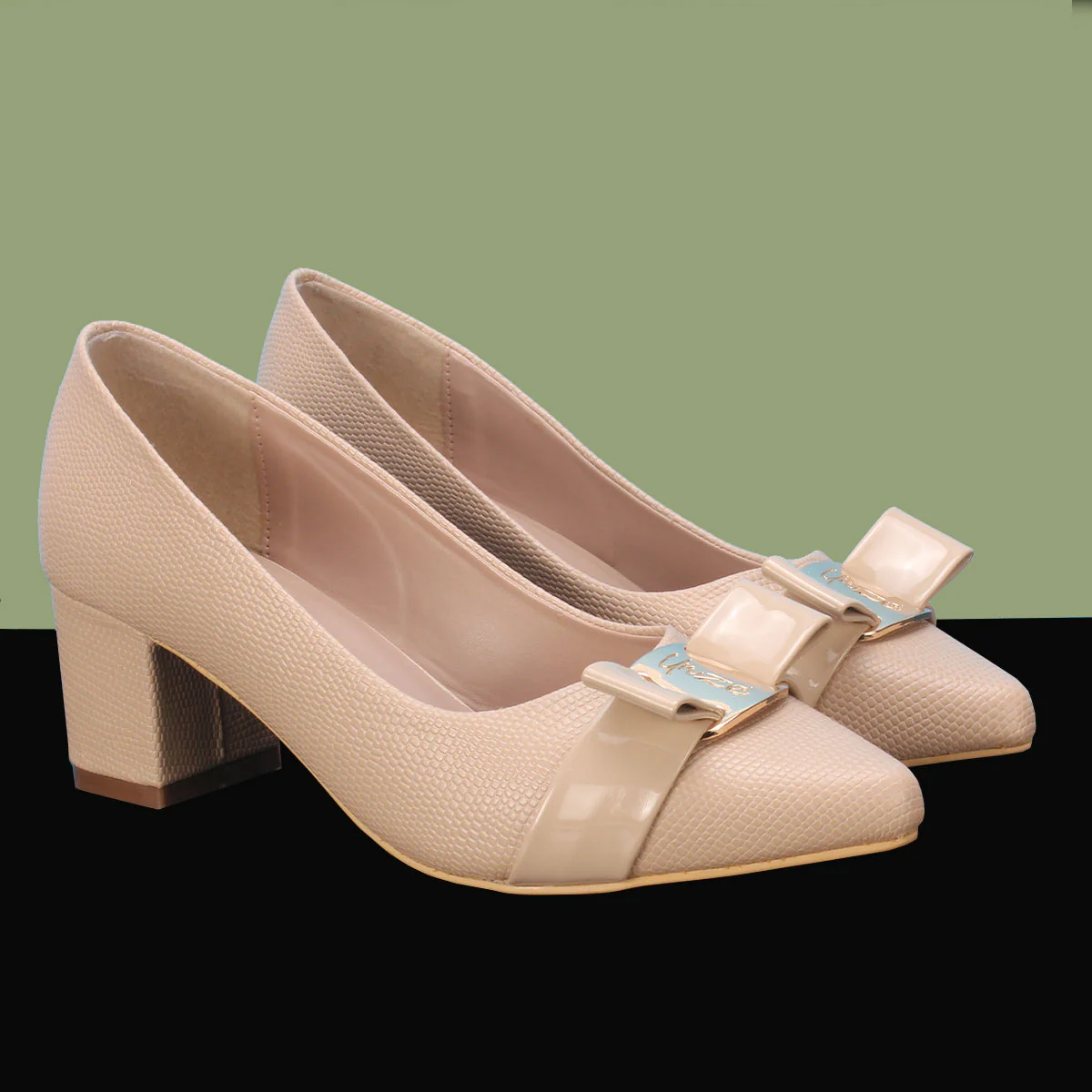 Womens "CALLIAS" Block Heeled Slip On Courts - Image 6