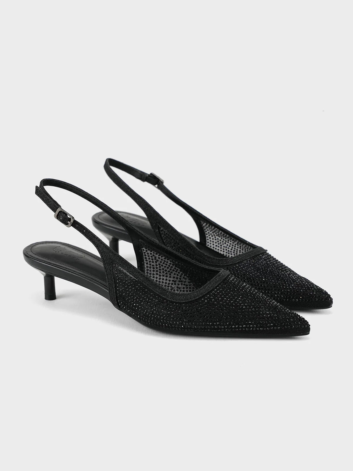 Womens "CANVAS" Pointed Back Strap Sandals - Image 4