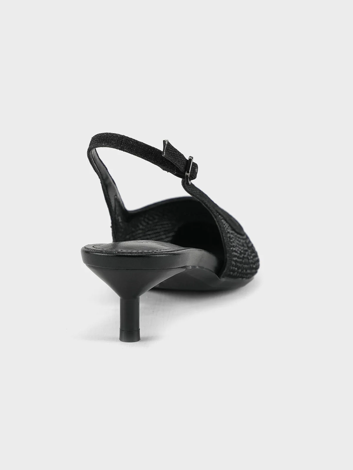 Womens "CANVAS" Pointed Back Strap Sandals - Image 5
