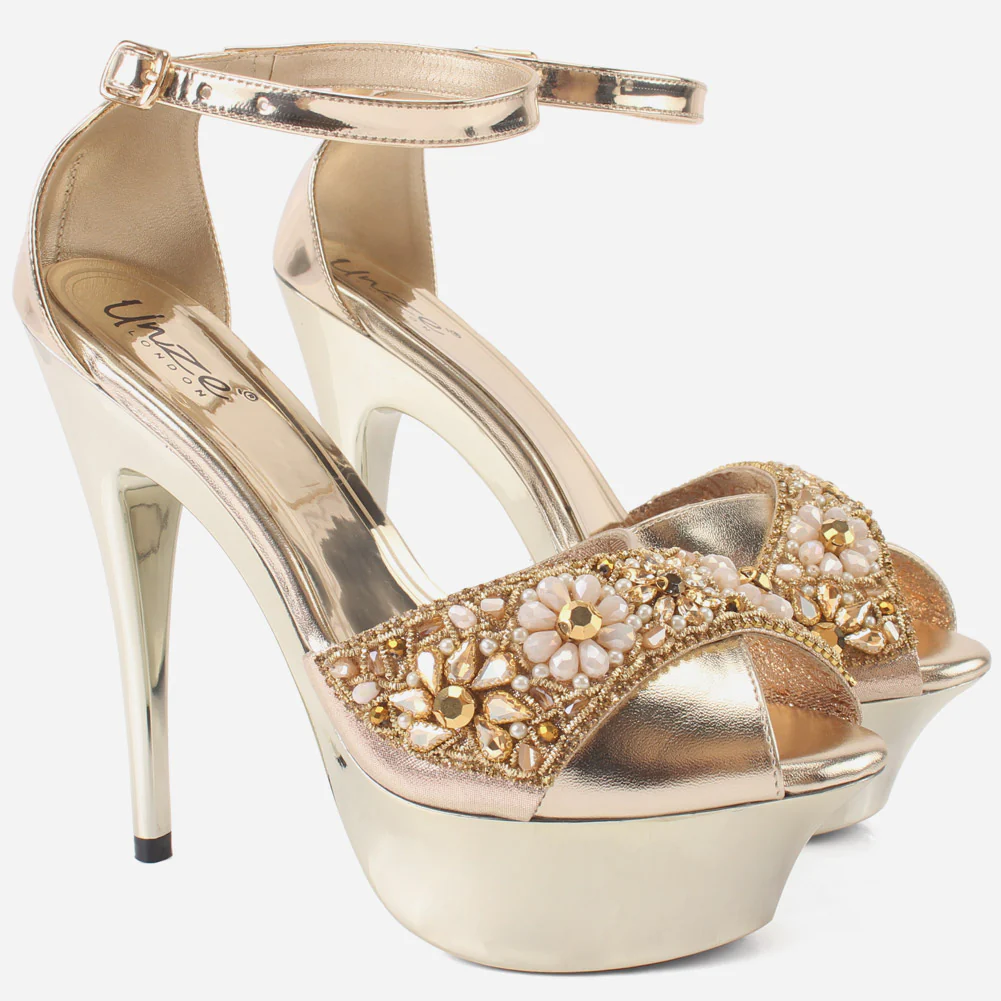 Women's "CAPRI" Stones Encrusted Platform Sandals - Image 2