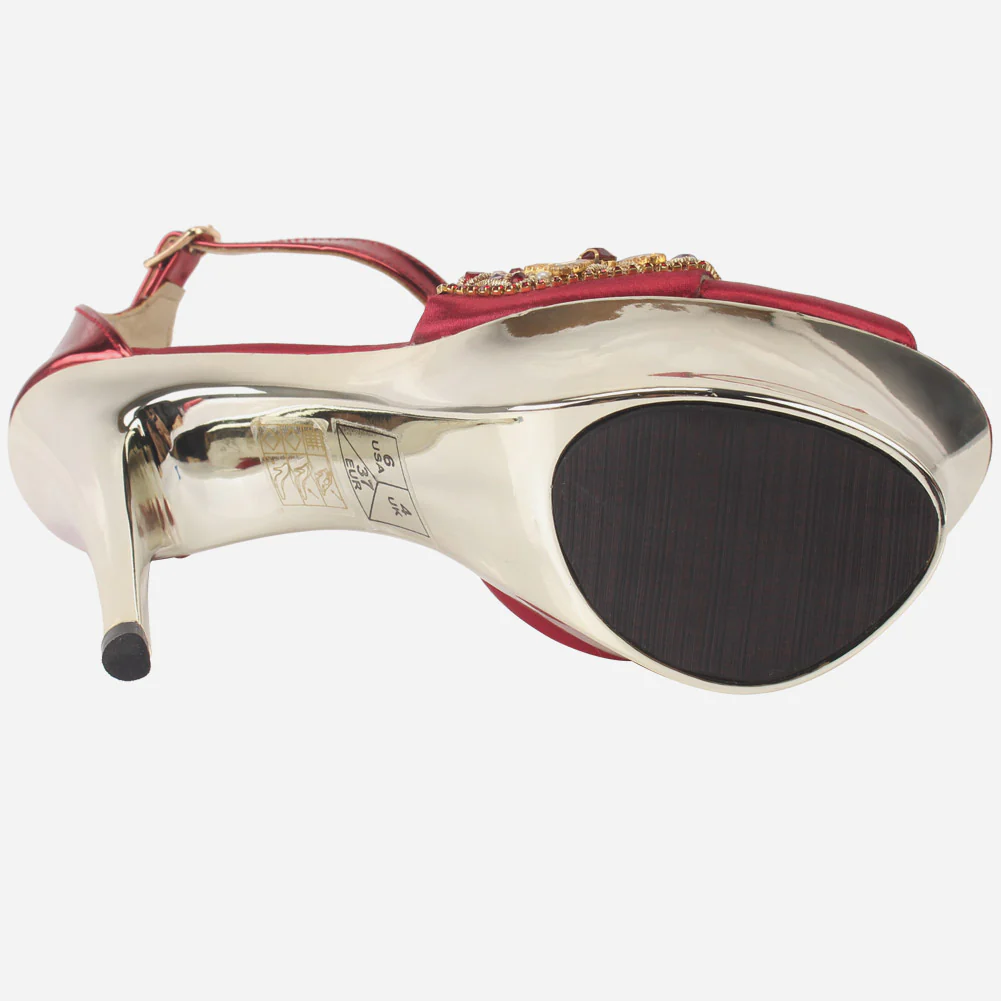 Women's "CAPRI" Stones Encrusted Platform Sandals - Image 5
