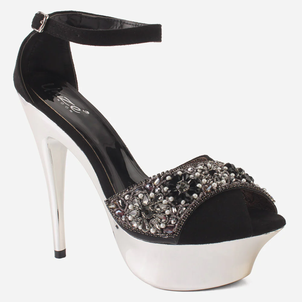 Women's "CAPRI" Stones Encrusted Platform Sandals