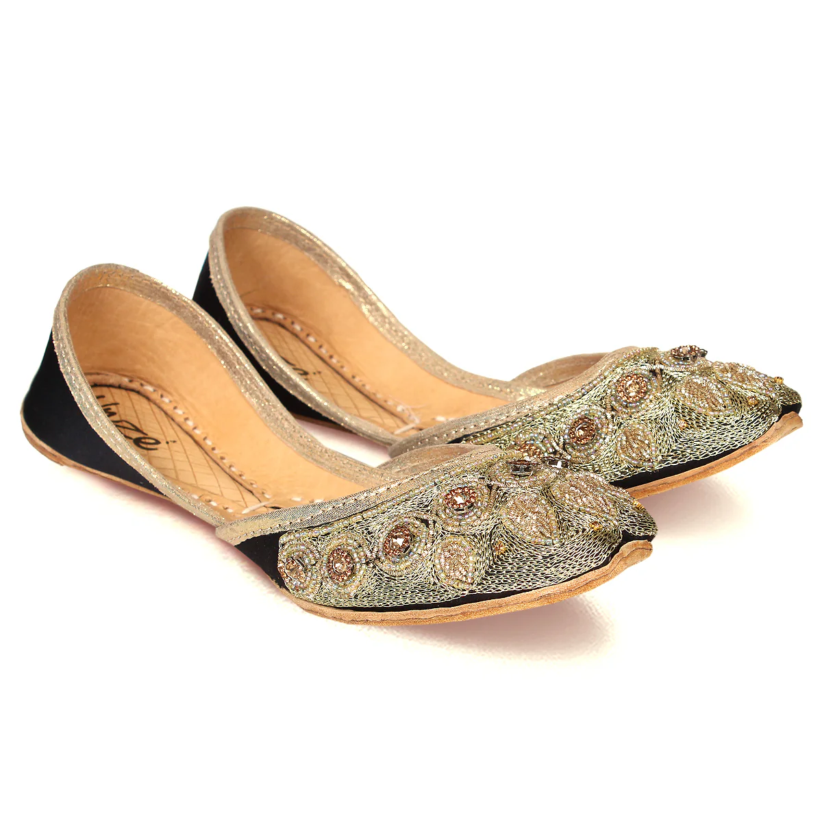Womens "CERIN" Decorated Flat Khussa Pumps - Image 2