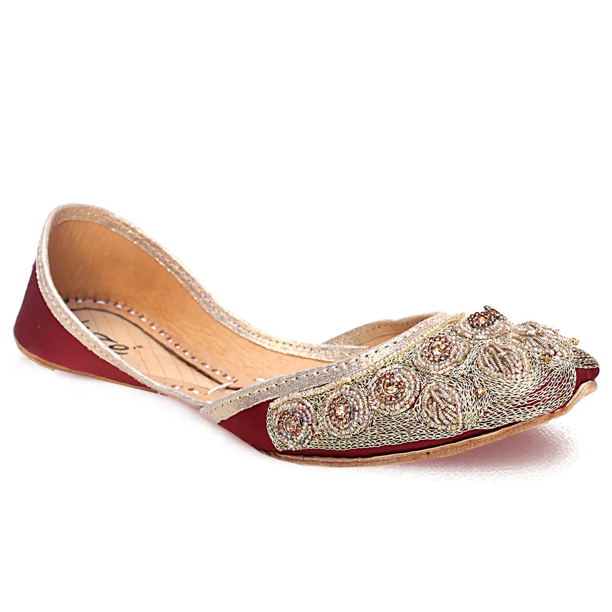 Womens "CERIN" Decorated Flat Khussa Pumps
