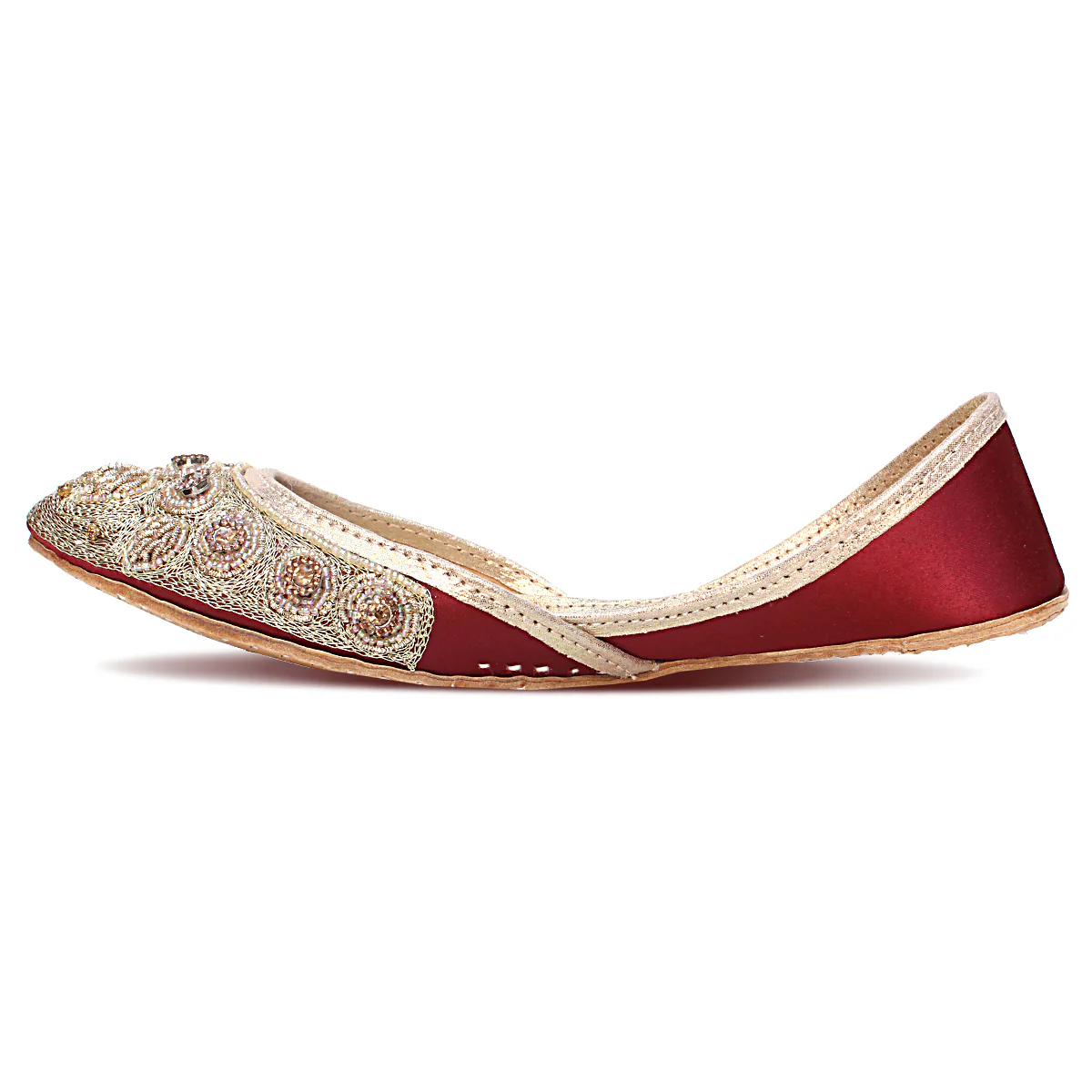 Womens "CERIN" Decorated Flat Khussa Pumps - Image 3