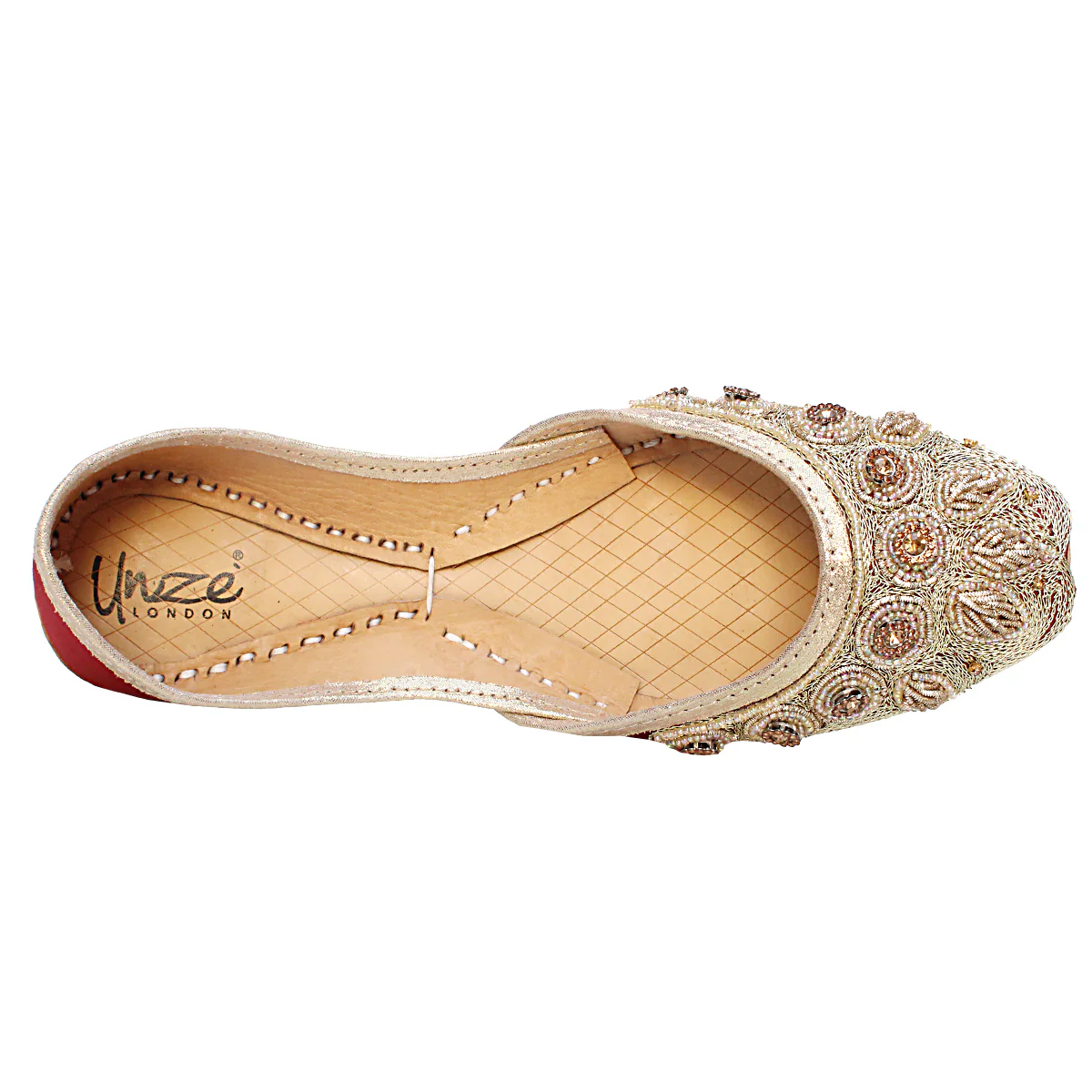 Womens "CERIN" Decorated Flat Khussa Pumps - Image 4
