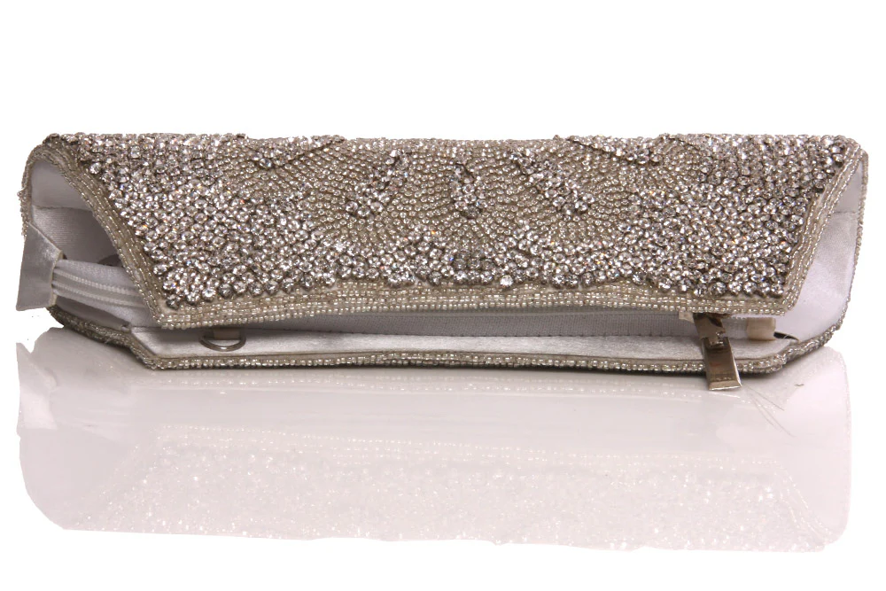 Womens ‘Christie’ Decorated Bridal Clutch Handbag - Image 4