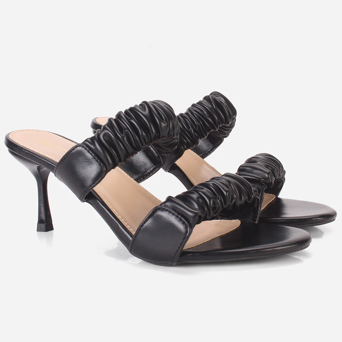 Womens "CLAUDIA" Stiletto Heeled Slip on Sandals - Image 2