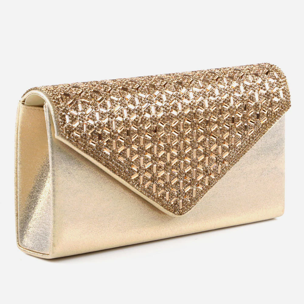 Womens Clutch Bag Wedding Handbag Prom Purse Sparkly Flap Over Diamante Party Bags Diamante Birthday Gifts for Her