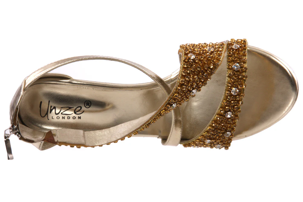 Womens Criss Cross Strap Evening Sandal - Image 4