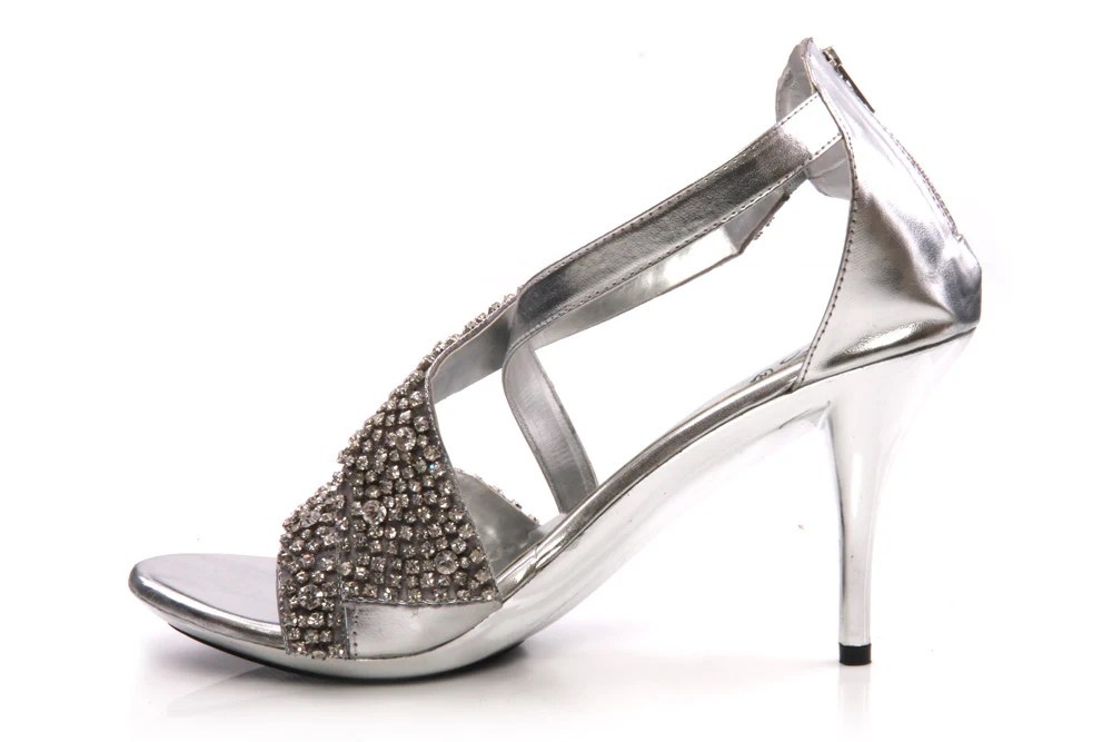 Womens Criss Cross Strap Evening Sandal - Image 3