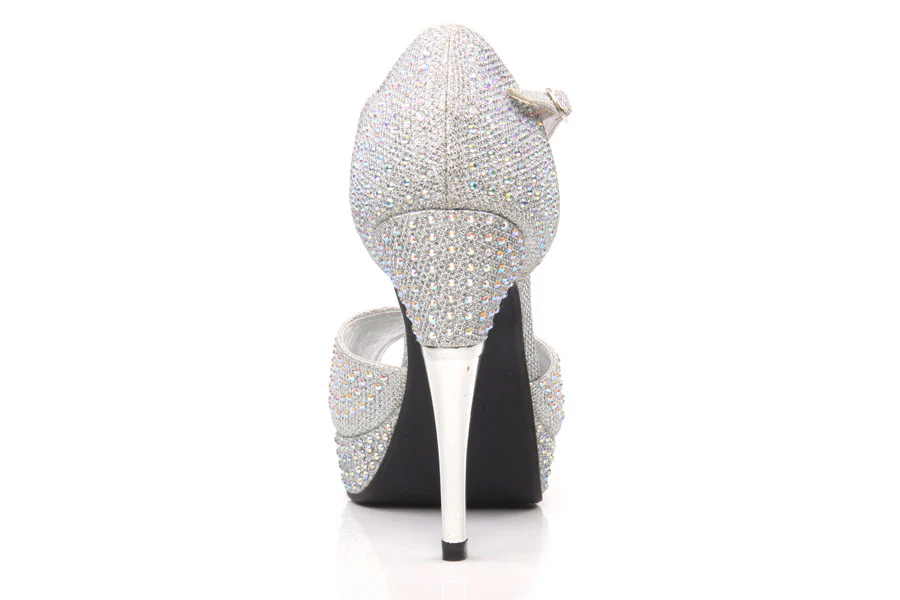 Womens Dazzling Peep Toe Platform High Heels - Image 2