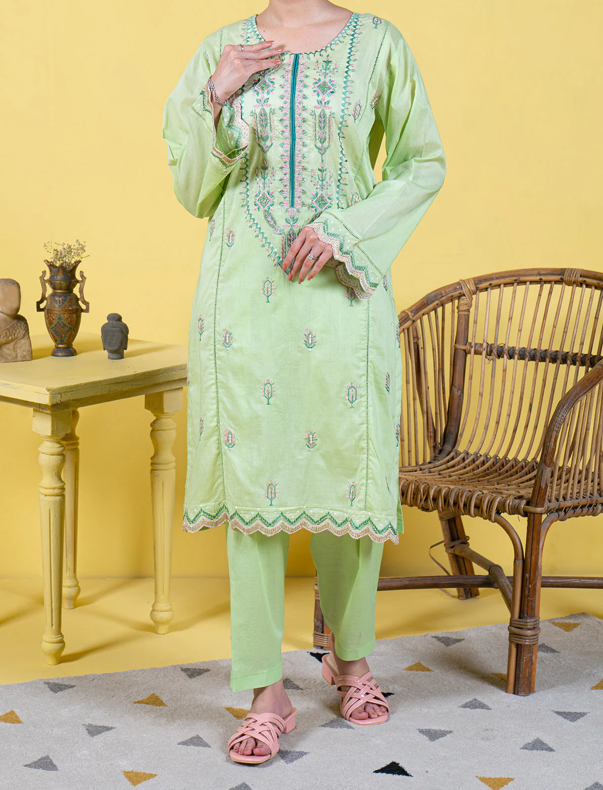 "ELANA" Embroidered Stitched Lawn Shirt