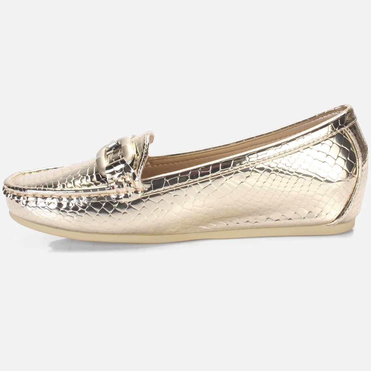 Womens "ELENA" Wedge Comfy Slide In Moccasins - Image 3