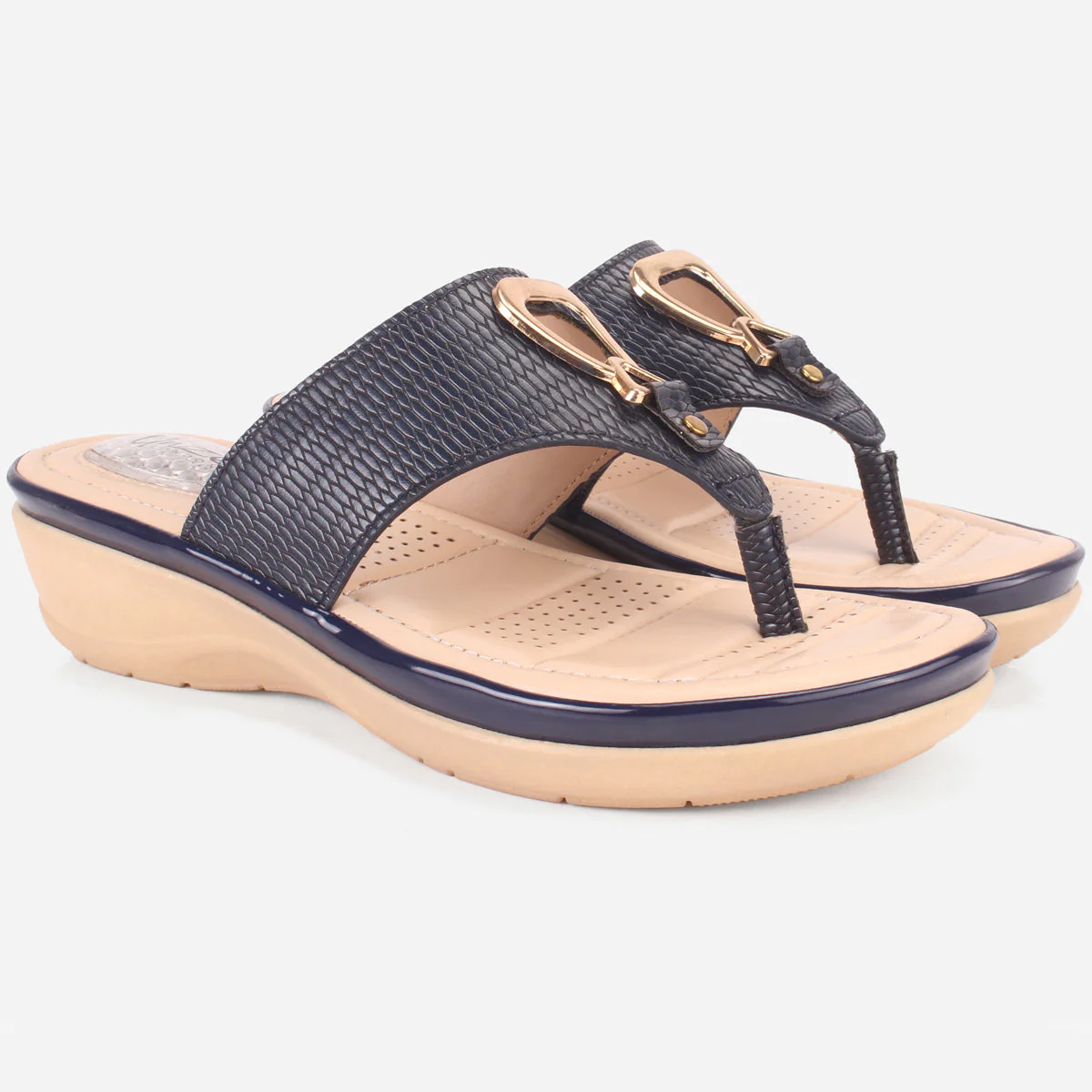 Womens "ERINE" Open Toe Comfy Everyday Wedge Slipper - Image 2